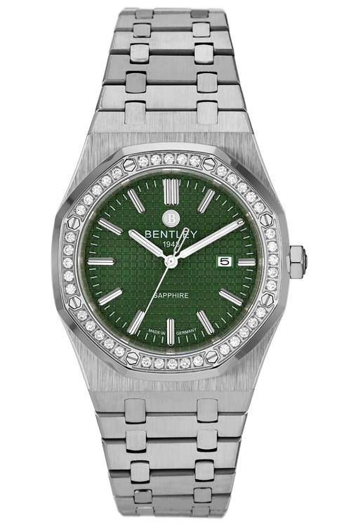 Masterful Style – All-SS Sapphire Green MENS WATCH