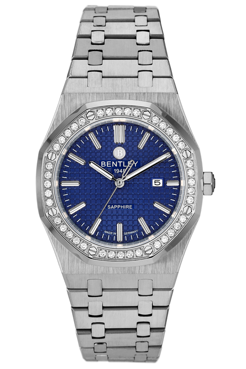 Masterful Style – All-SS Sapphire Blue MENS WATCH