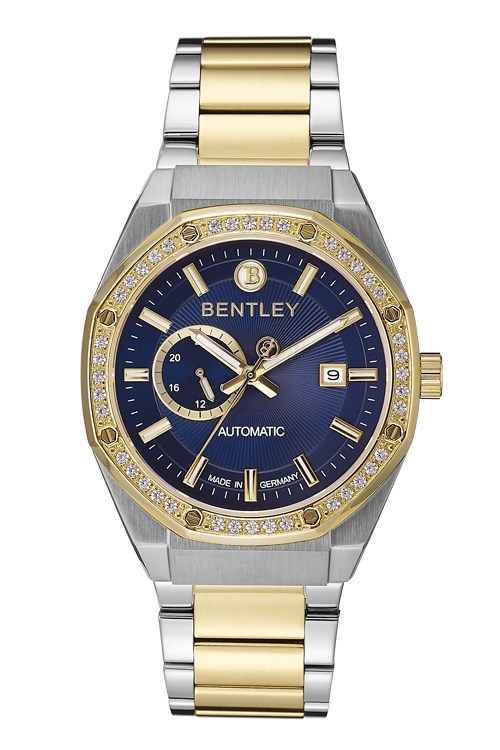 Time Master – Gold Two-Tone Blue Sapphire MENS WATCH