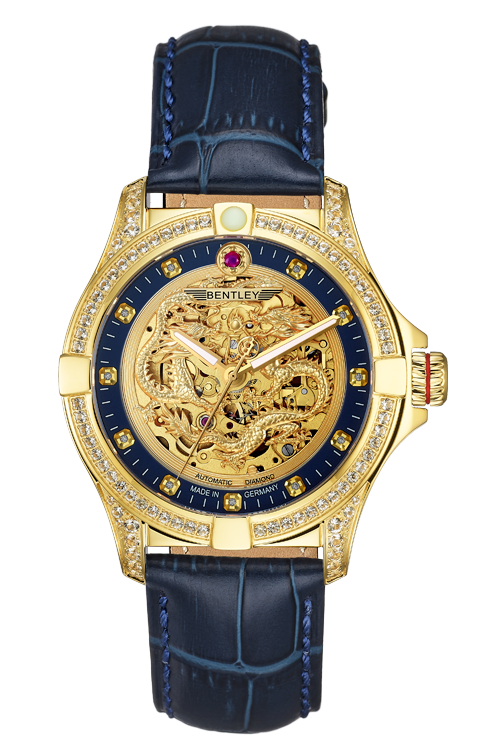 Dragon Year – Gold Blue Sapphire Ruby Auto MENS WATCH