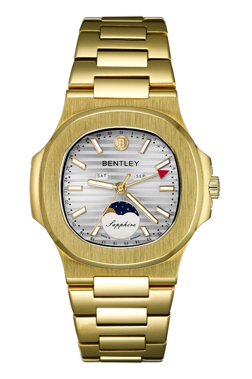 Timing Essence – Gold Silver Dial 6P80 Moon-phase MENS WATCH