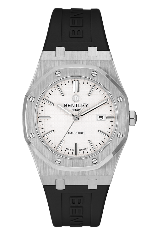 Masterful Style – SS White Dial on Rubber MENS WATCH