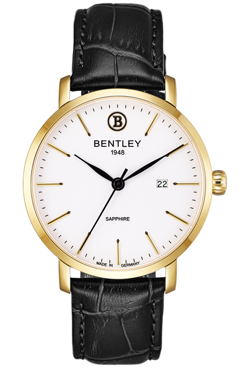 Elite – Gold White Dial on Leather MENS WATCH