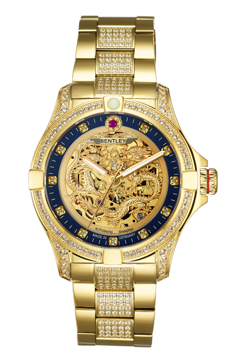 Dragon Year – Gold Blue Dial Gem-Set MENS WATCH